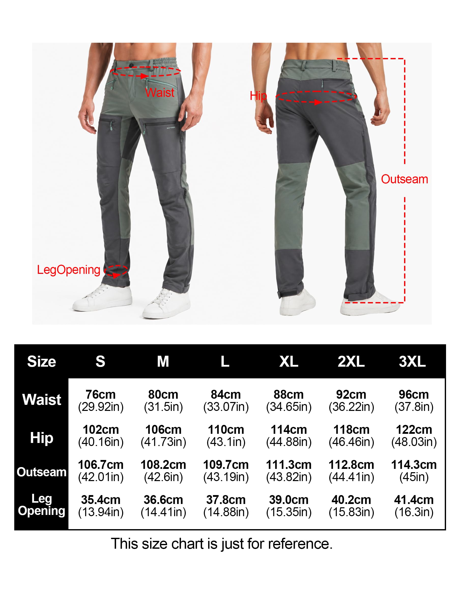 KUTOOK Pantaloni Trekking Uomo Pantaloni Cargo Uomo Pantaloni da Lavoro Traspiranti Resistente Temperatura 10-30°per Campeggio, Pesca, Montagna, Arrampicata