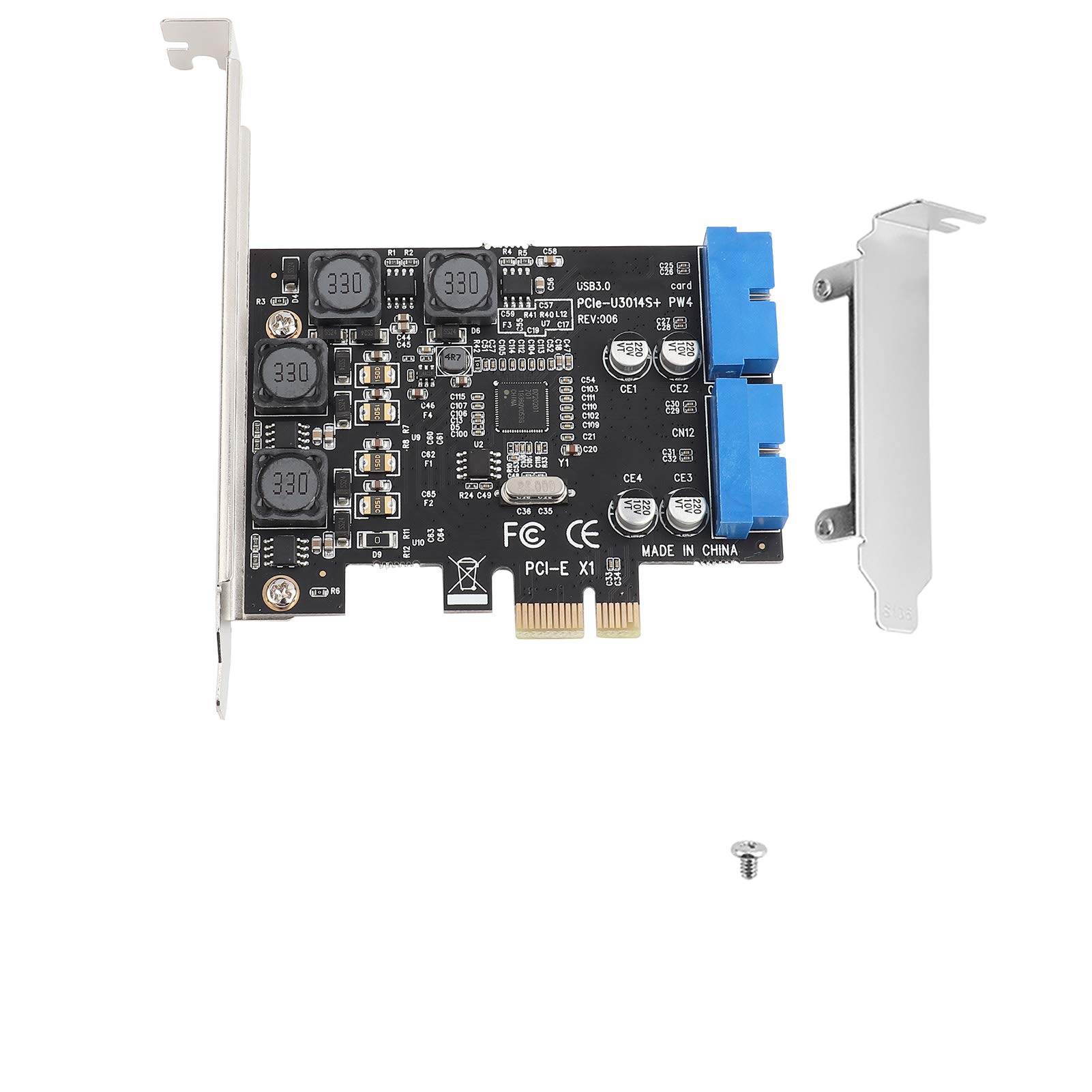 Adapter PCIE, PCIE PCIExpress do Wewnętrznego 2-portowego 19-pinowego Nagłówka Karty rozszerzeń USB 3.0 z Niskim Profilem