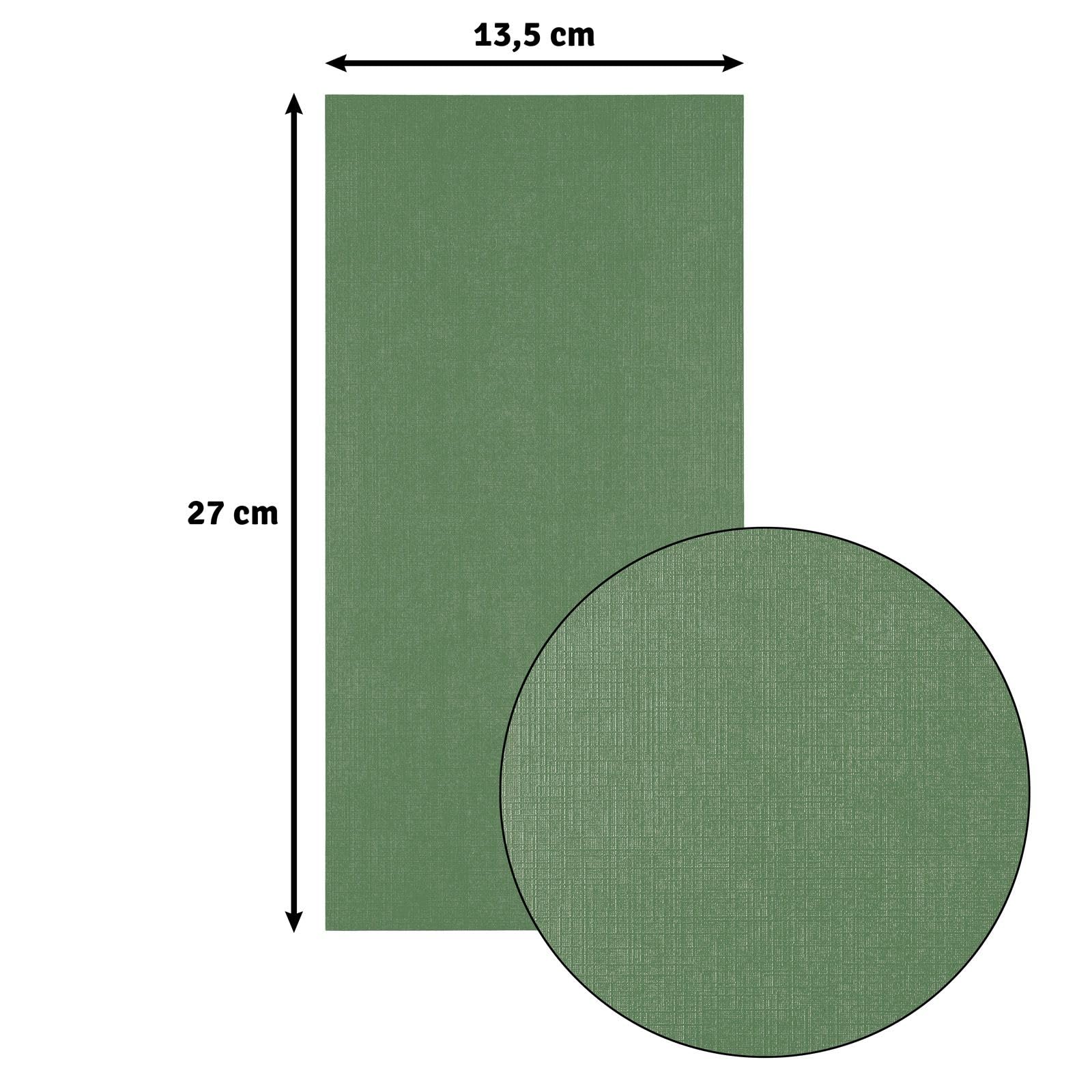 Florence Linen Cardstock 10.6 x 5.3 Inches Green (Pine), 100 Sheets of 250 GSM Coloured Paper - Image 2