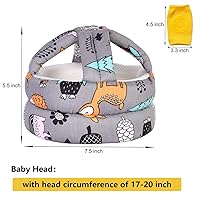 Vista 4 de Casco ajustable para bebé, ligero y suave, con 3 pares de rodilleras para gatear y 3 pares de calcetines de bebé, ideal para el bebé que aprende a