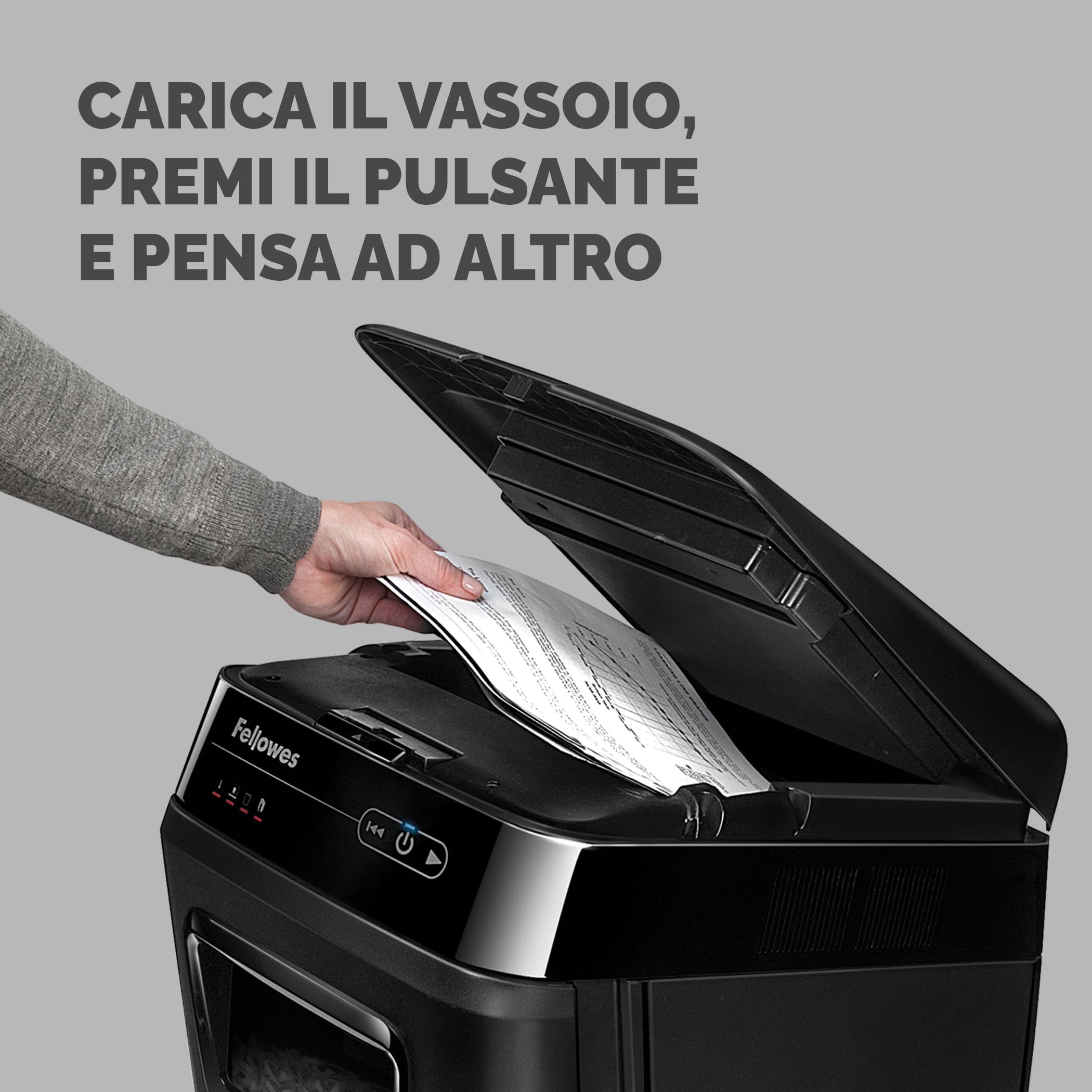 Fellowes Distruggi Documenti Automatico AutoMax 200M, a Microframmento, 200 Fogli, per Uso a Casa o in Ufficio