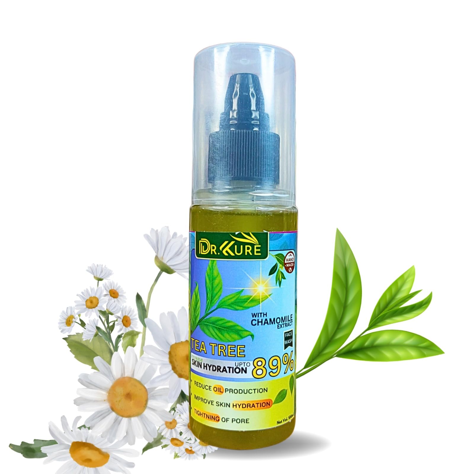 Dr. Kure Tea Tree Face wash IIClearing Mattifying Face wash For Normal To Oily Skin Face Toner II 100Ml | Treats Acne & Pimples, Tightens Pores, Pack of 1