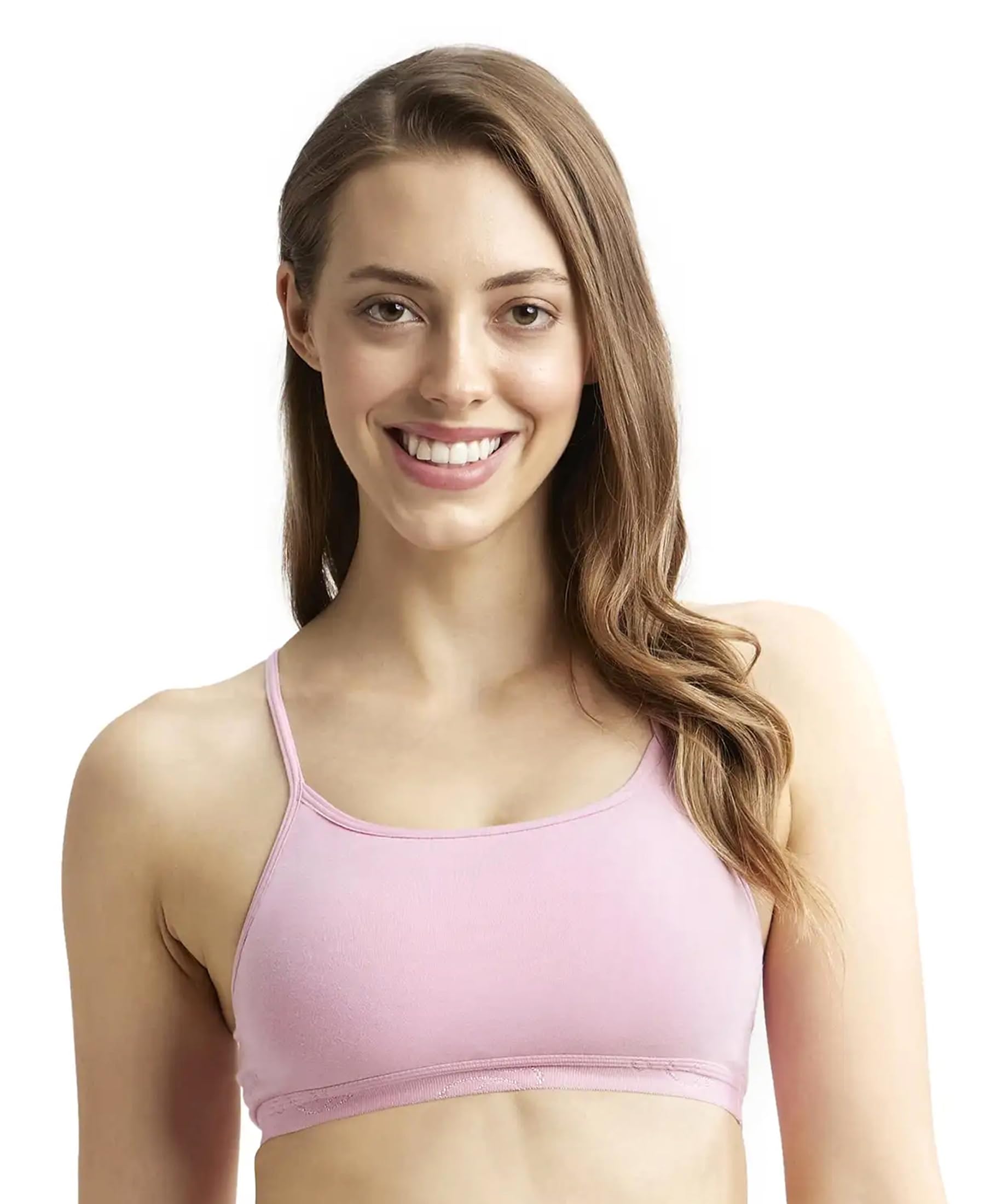 Jockey1351 Women Super Combed Cotton Elastane Seamless Stretch Multiway Styled Crop Top with Adjustable Bra Straps and Stay Fresh Treatment