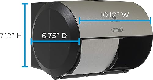 Miniatura 3 de Compacto Georgia-Pacific - Despachador de papel higiénico de doble rollo, puerta doble, Acabado inoxidable, 1