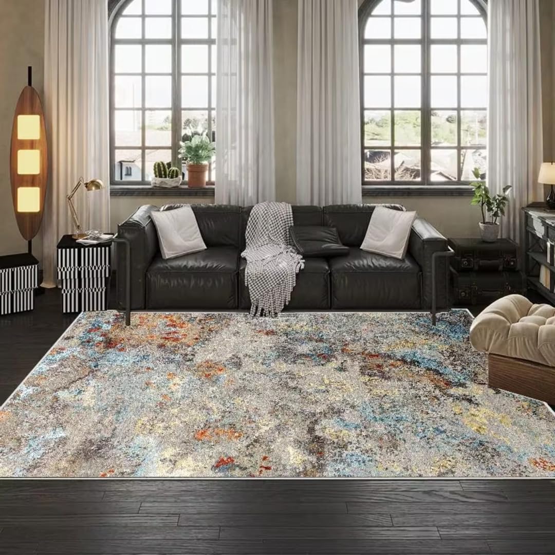 Tapis nordique salon 180x250 cm lavable à poils courts pour chambre