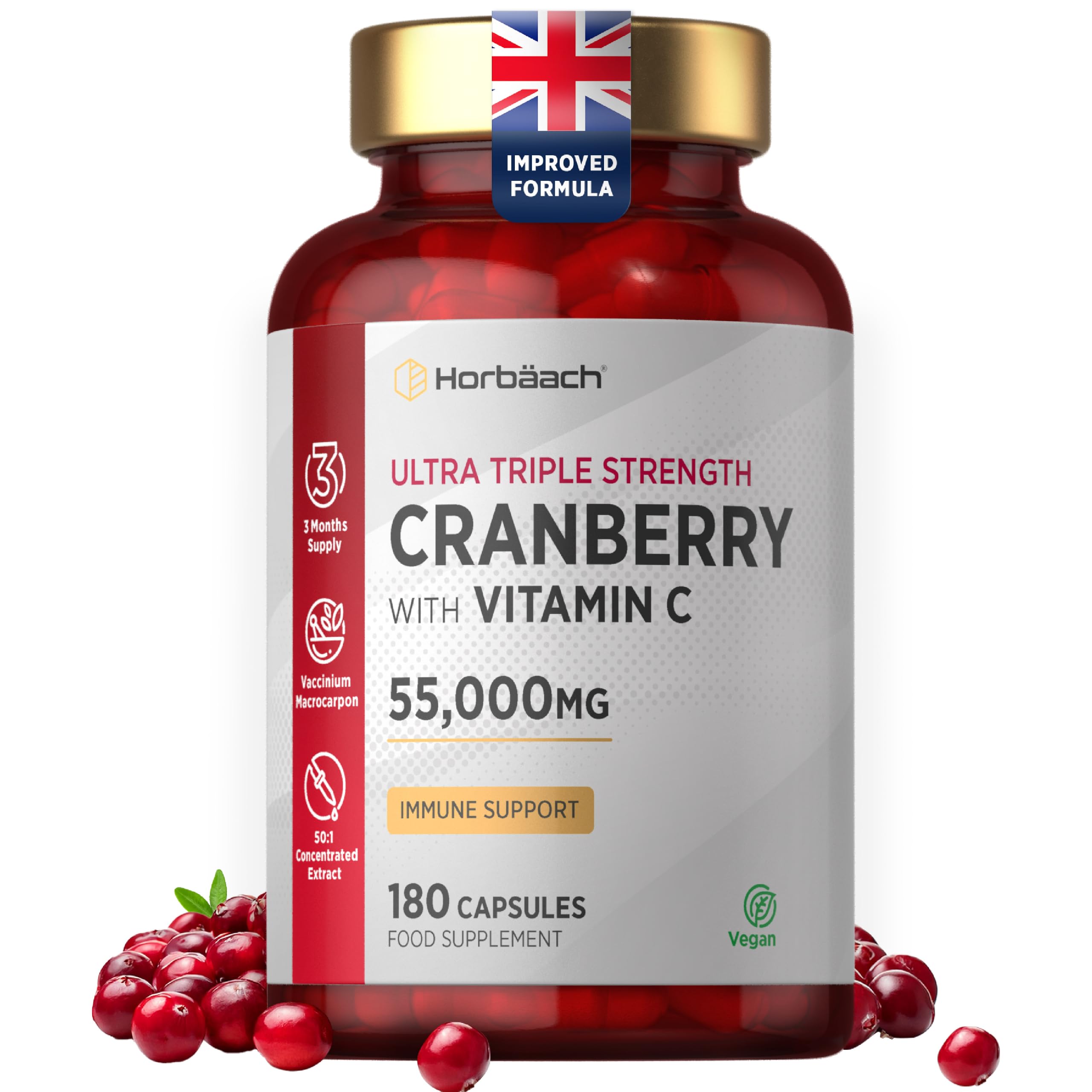 Cranberry Capsules 55,000mg - High Strength Cranberry Extract