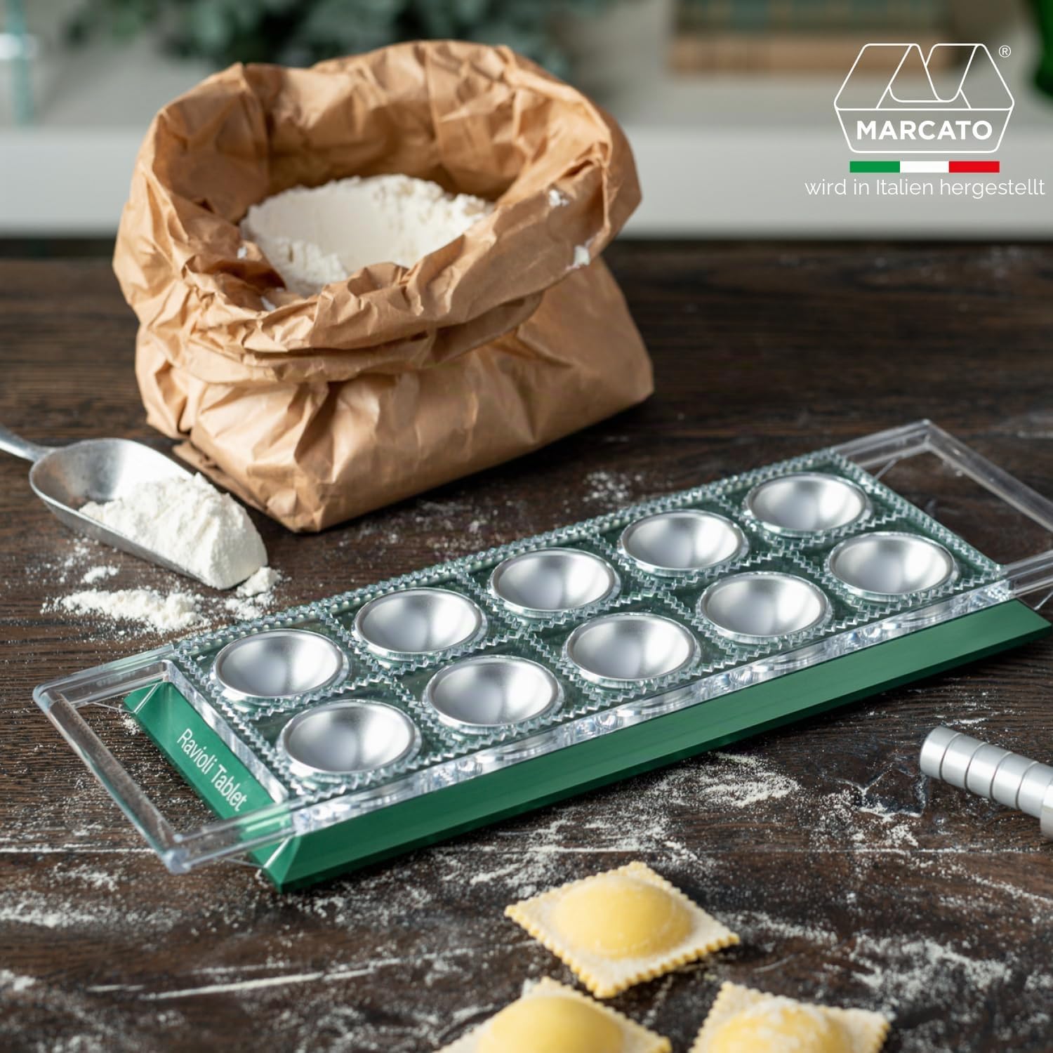 Marcato Ravioli Tablet Nudelform, Aluminium, 36 x 21 x 7 cm