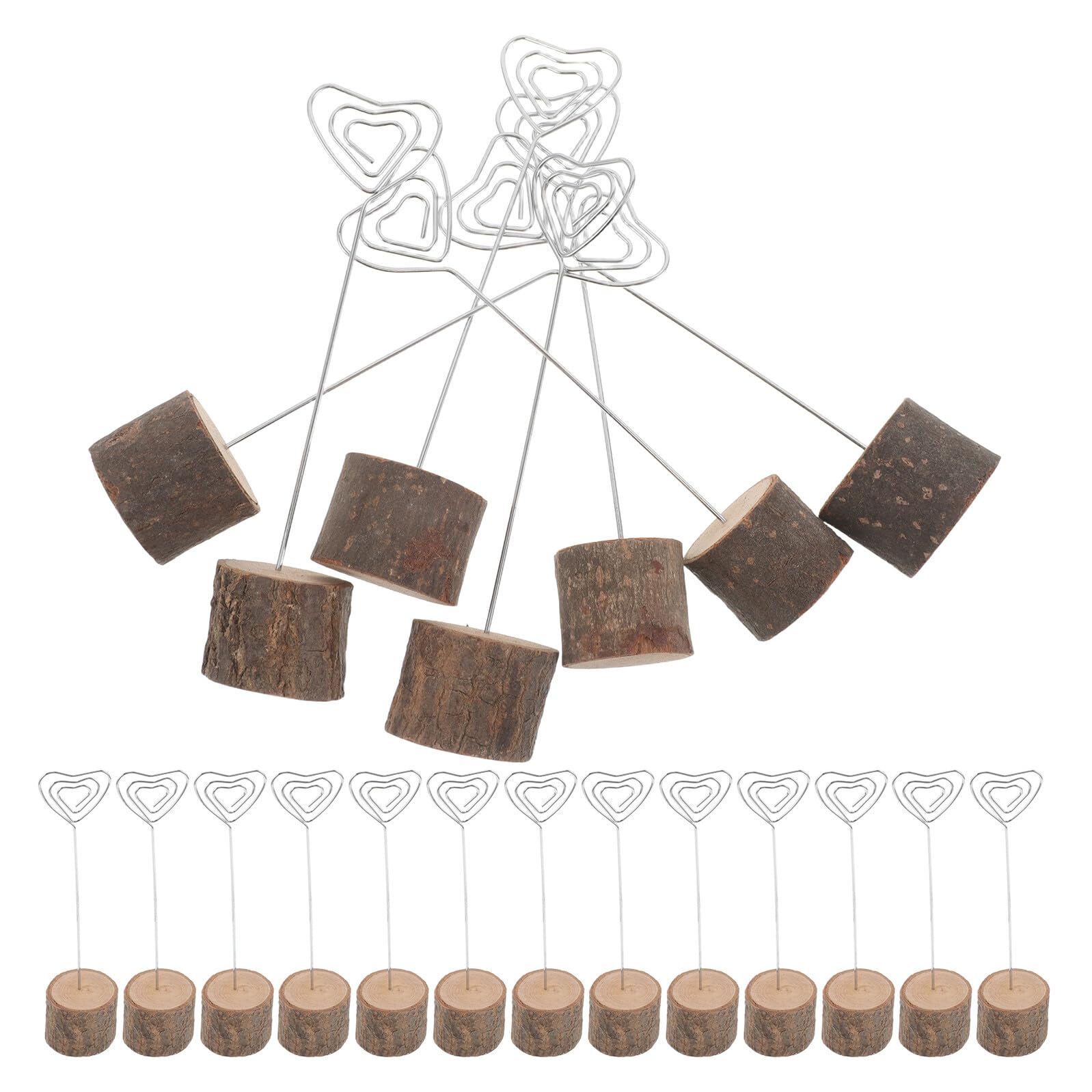 20 Stück Rustikaler Holz-tischkartenhalter mit Baumstumpfbasis Stabiler Kartenhalter aus Holz für Tischnummern Fotohalter Namenskarten und Platzkarten bei Hochzeit Party Zeremonie
