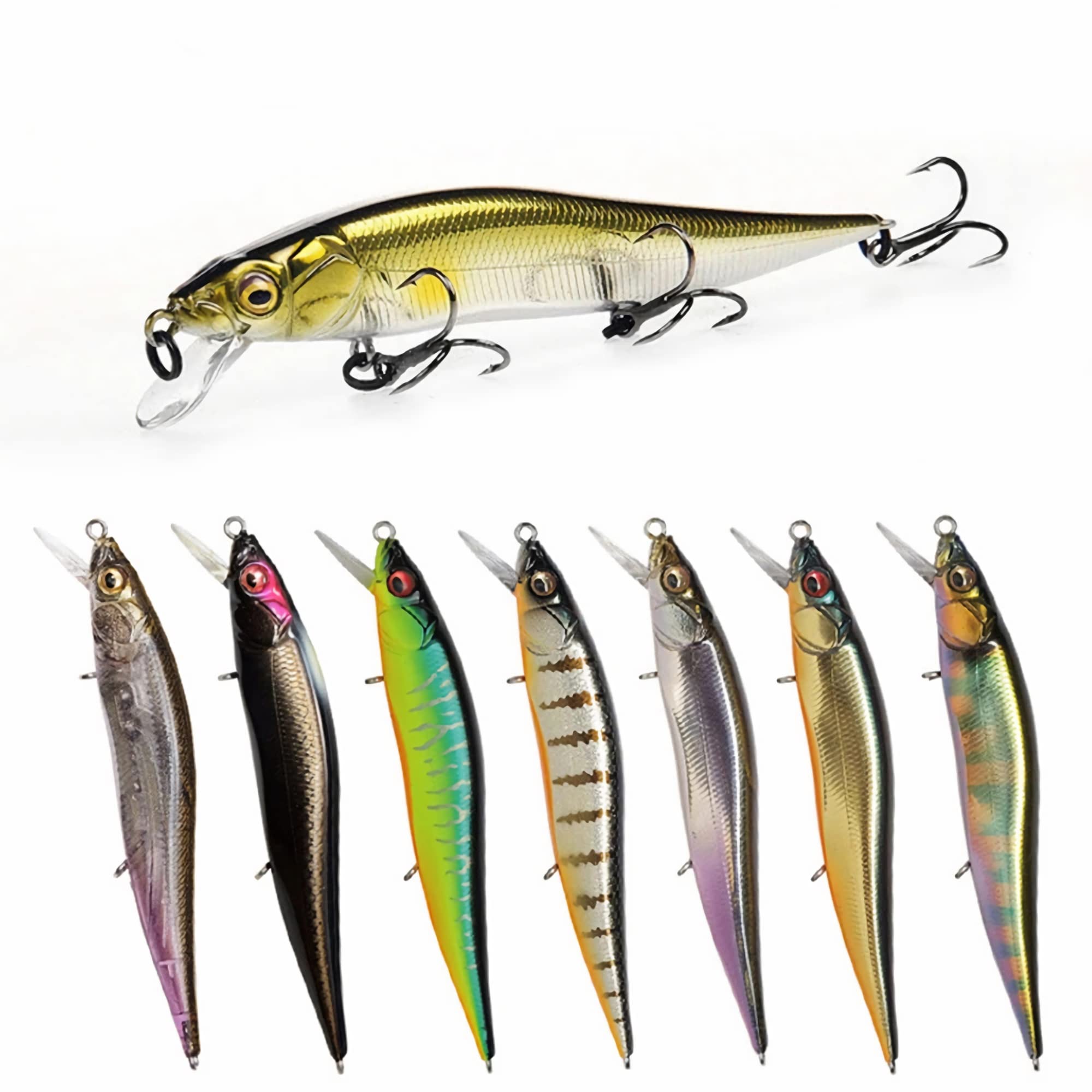 Esche da Pesca morbide, 5 Pezzi 9,8 cm/10,5 g Esca da Pesca Sospensione Esca Dura Artificiale ciprinidi Pesca Wobbler Esca Pesca in Mare Trota spigola Esca Semplice e Pratica