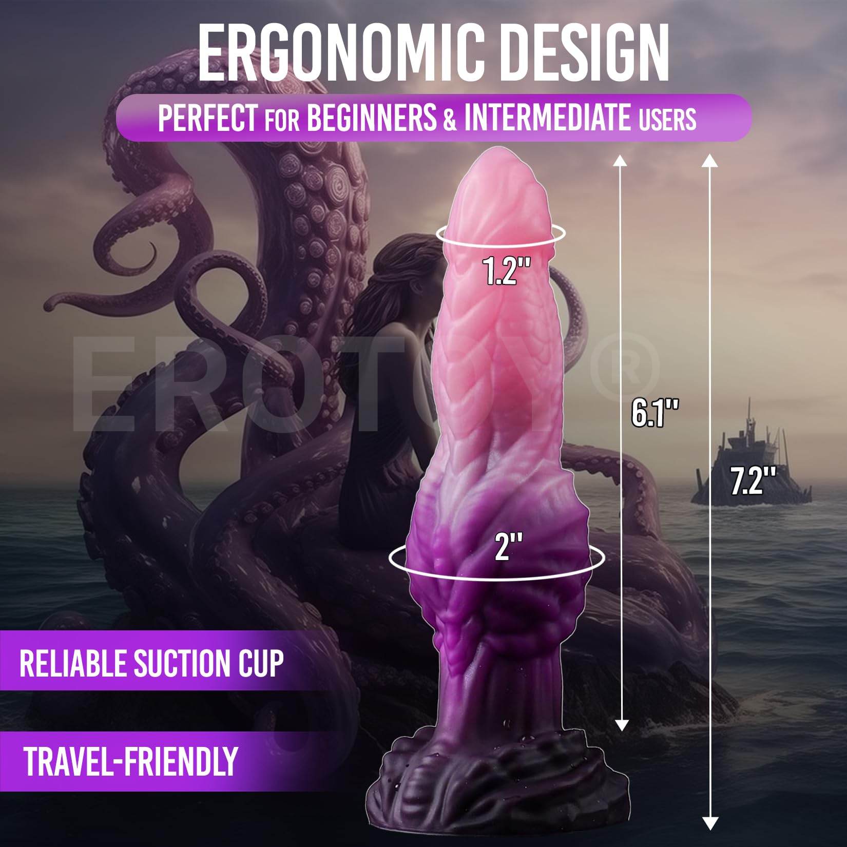 9" Thick Fantasy Monster Dildo with Knot U & G-spot Dragon Dildo with Suction Cup, Long Anal Plug Adult Sex Toys & Games for Women Men Couples (): Drakopod