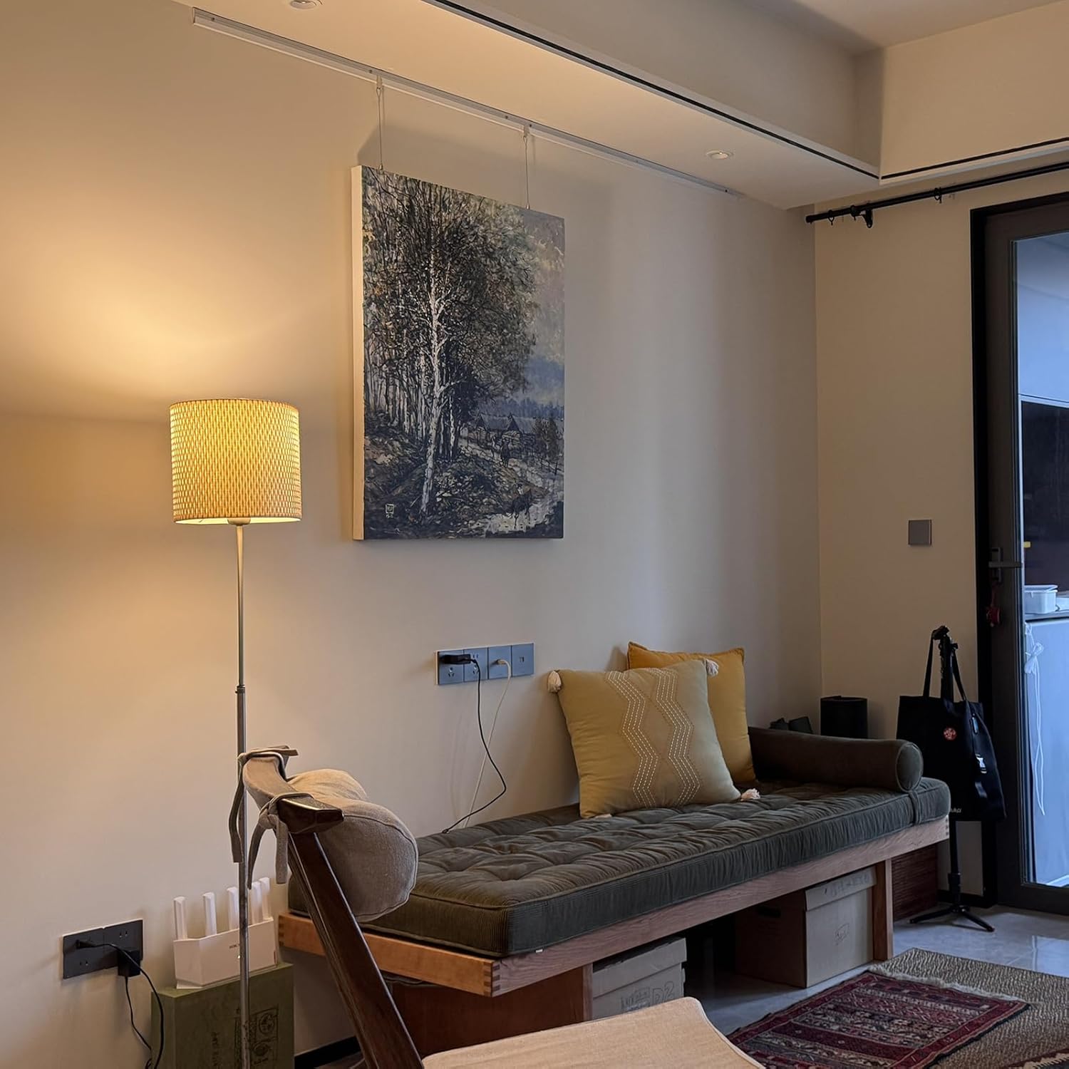 Picture Hanging System for Home - Adjustable Picture Rail, Wall Decor Hangers for Living Room, Customizable Frame & Mirror Hanging Hardware (6.5"/2m Cable, Small)