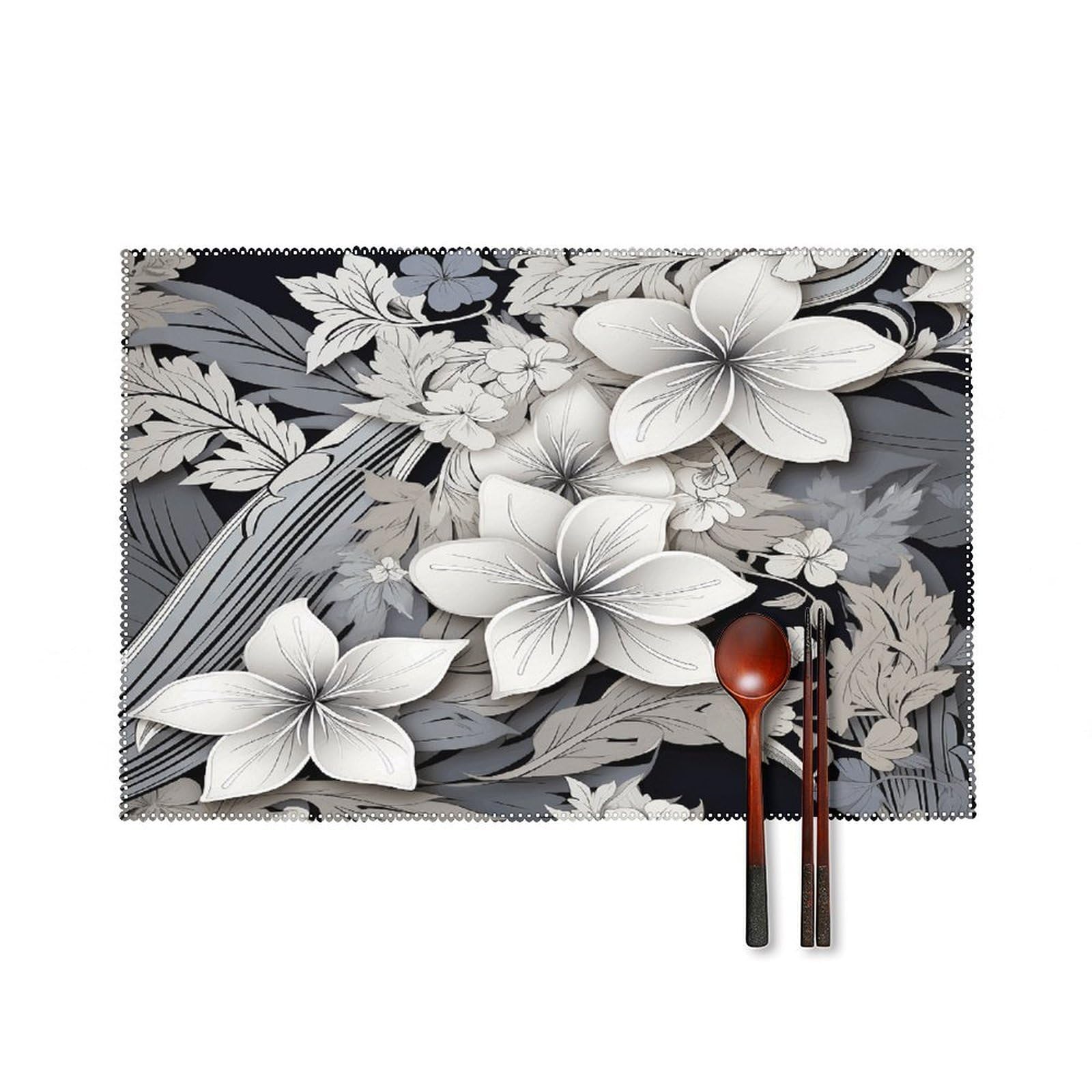 Fodpand Style Tropical Flowers Placemats Set Of 4 Place Mats Table Mats