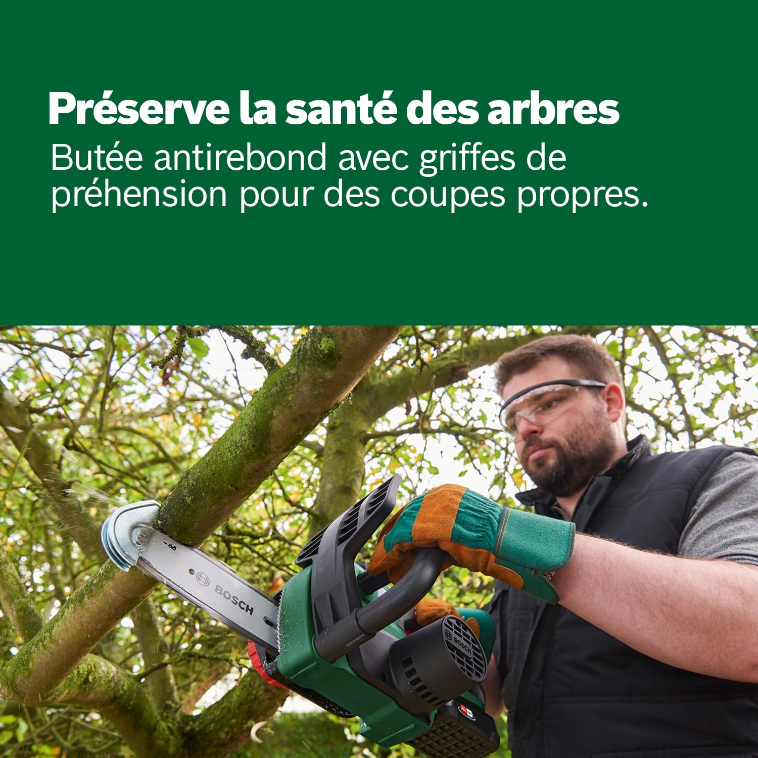 Bosch Tronçonneuse sans fil - UniversalChain 18 (Livrée sans batterie ni chargeur, avec huile 80 ml, système 18V, longueur de guide: 20cm)
