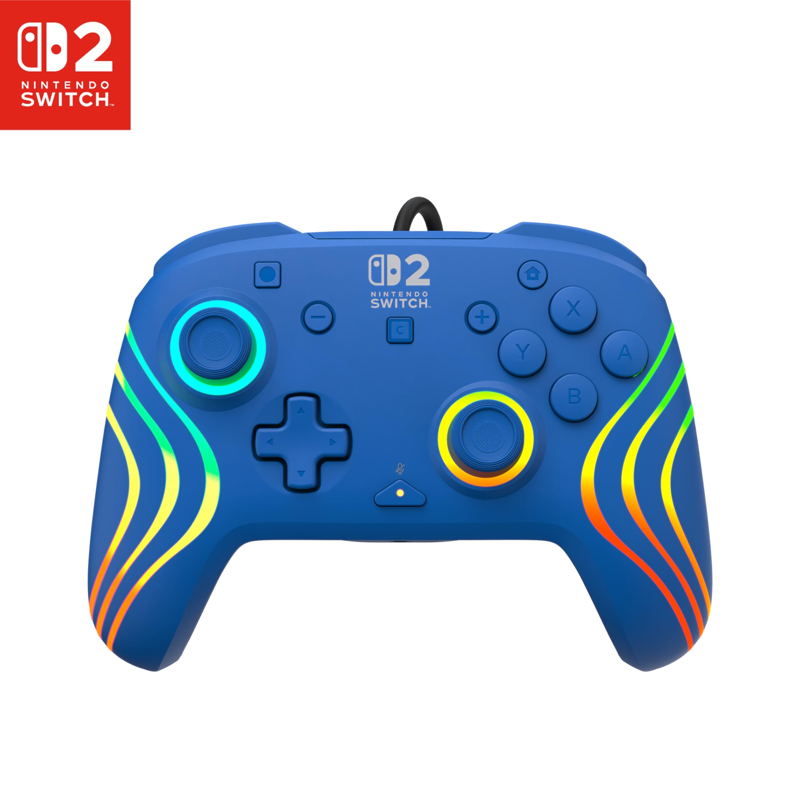 Turtle Beach Afterglow Wave Blau Kabelgebundener RGB-Gaming-Controller Offiziell lizenziert für Nintendo Switch 2