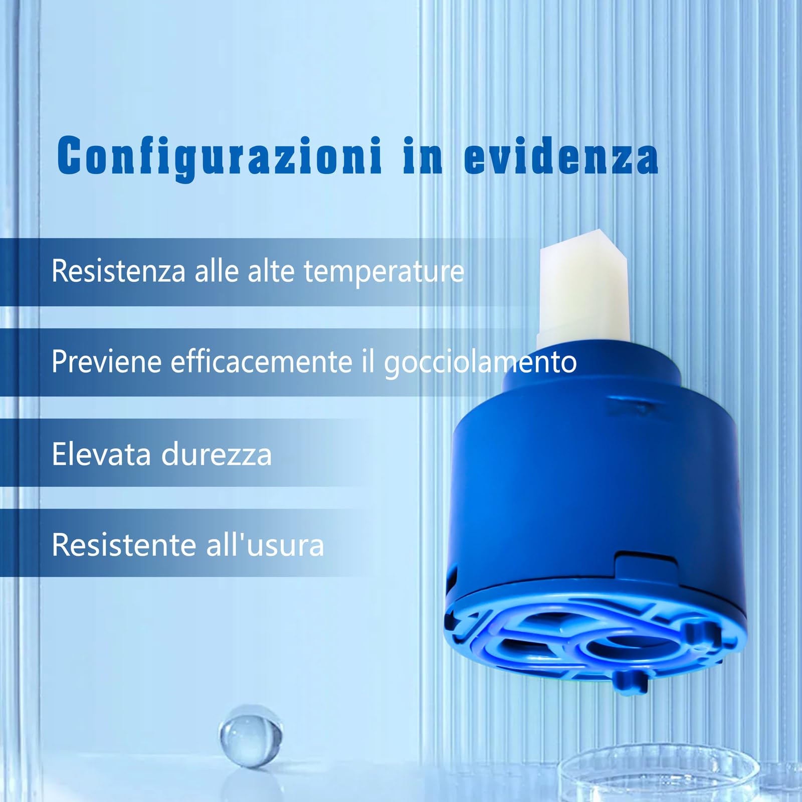 Cartrid Ceic de 40 mm de repuesto para grifo de una sola palanca, válvula de disco para cocina, fregadero, un baño y fácil de instalar