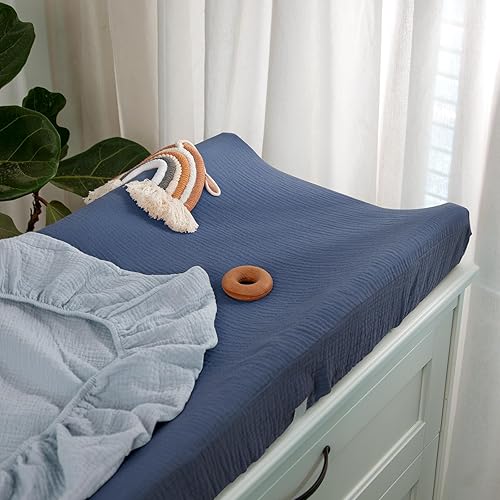 Miniatura 2 de lulumoon Funda para cambiador de bebé funda de muselina para cambiador de pañales, sábanas para cambiadores para niñas y niños