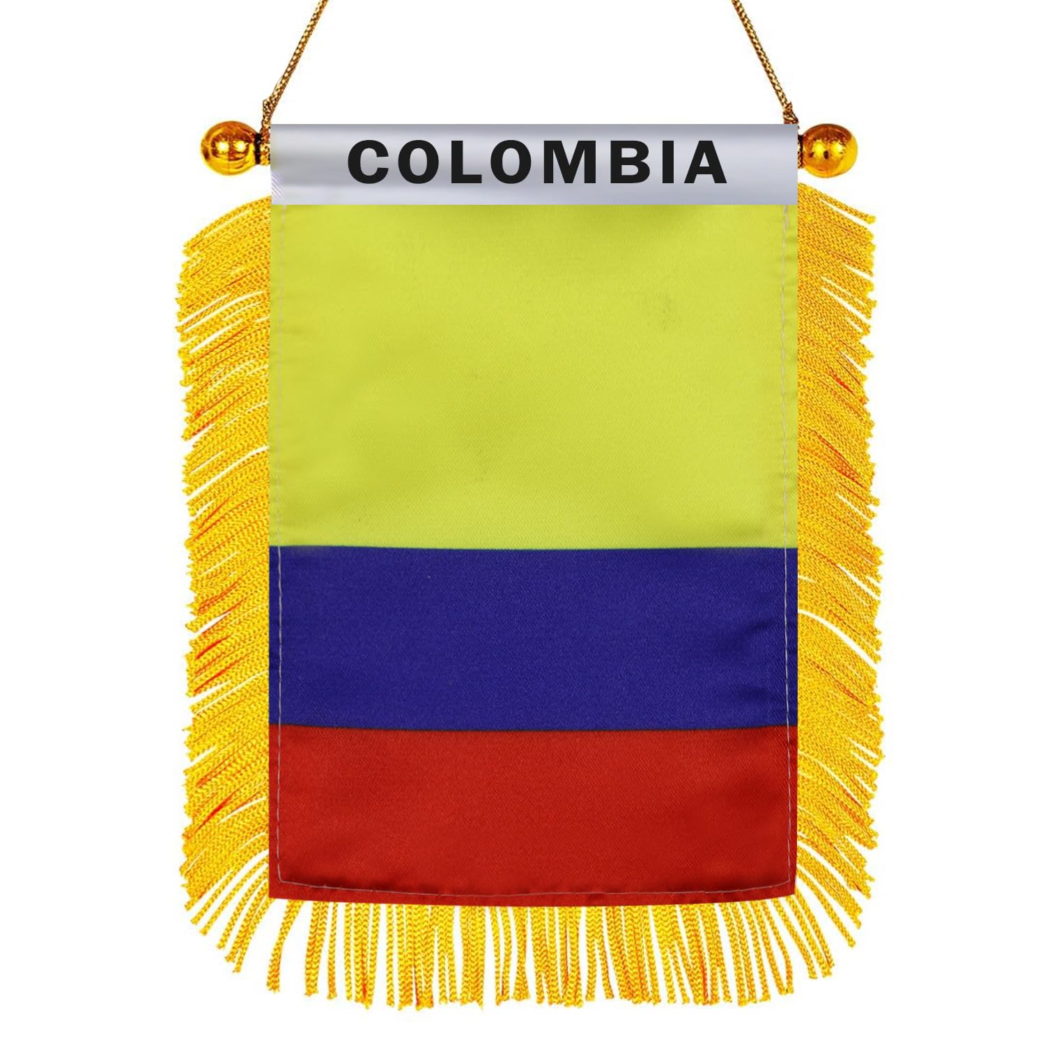 Colombia Hanging Flag with Suction Cup 4x6 Inch - Double Sided Colombian Mini Banner for Car Rearview Mirror and Window Decor (10 pcs )