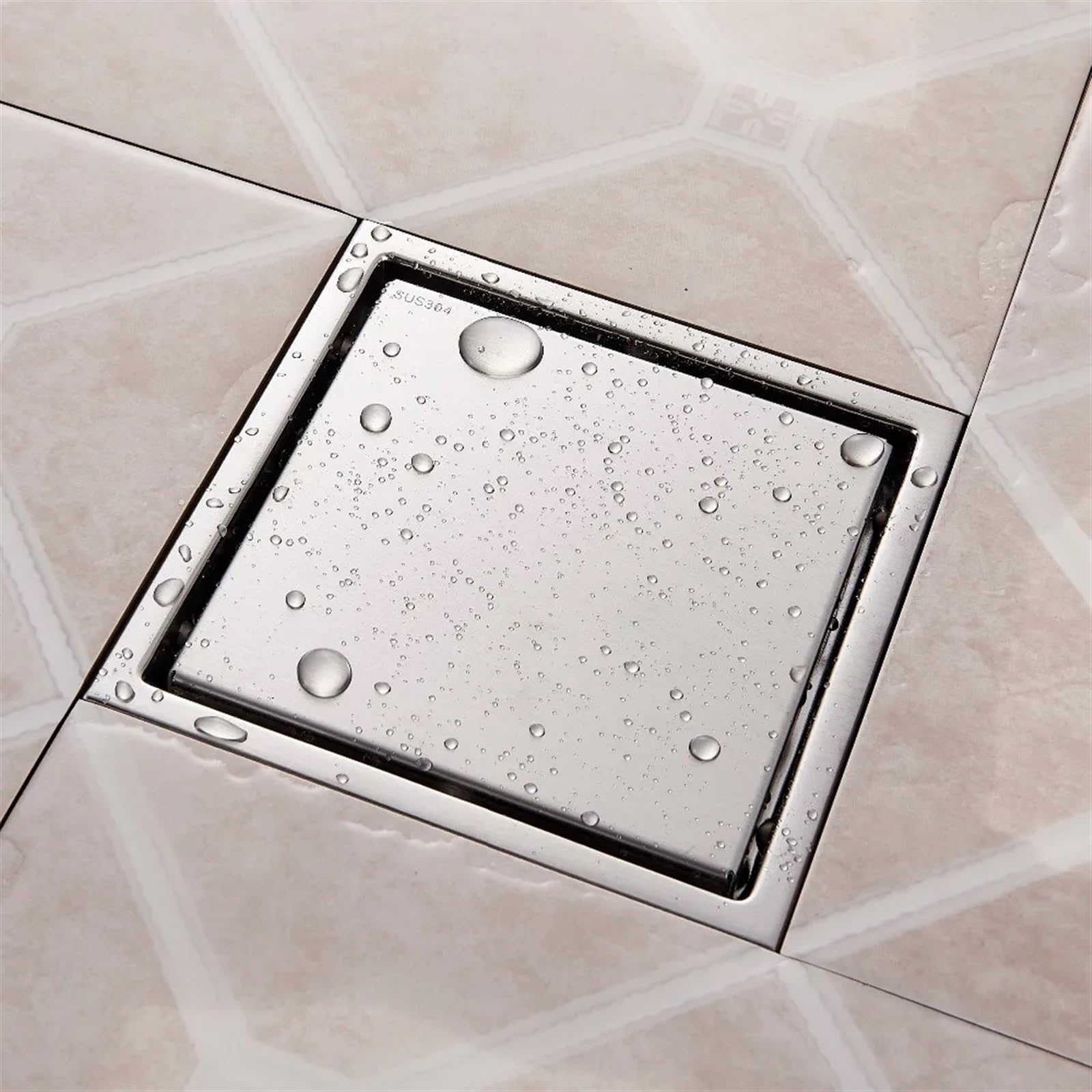 DesagüEs De Suelo Inserto de azulejo Desagüe residuos Piso Cuadrado Rejillas baño Drenaje Ducha Escurridor Flujo Grande Acero Inoxidable(Style16-10X30cm)