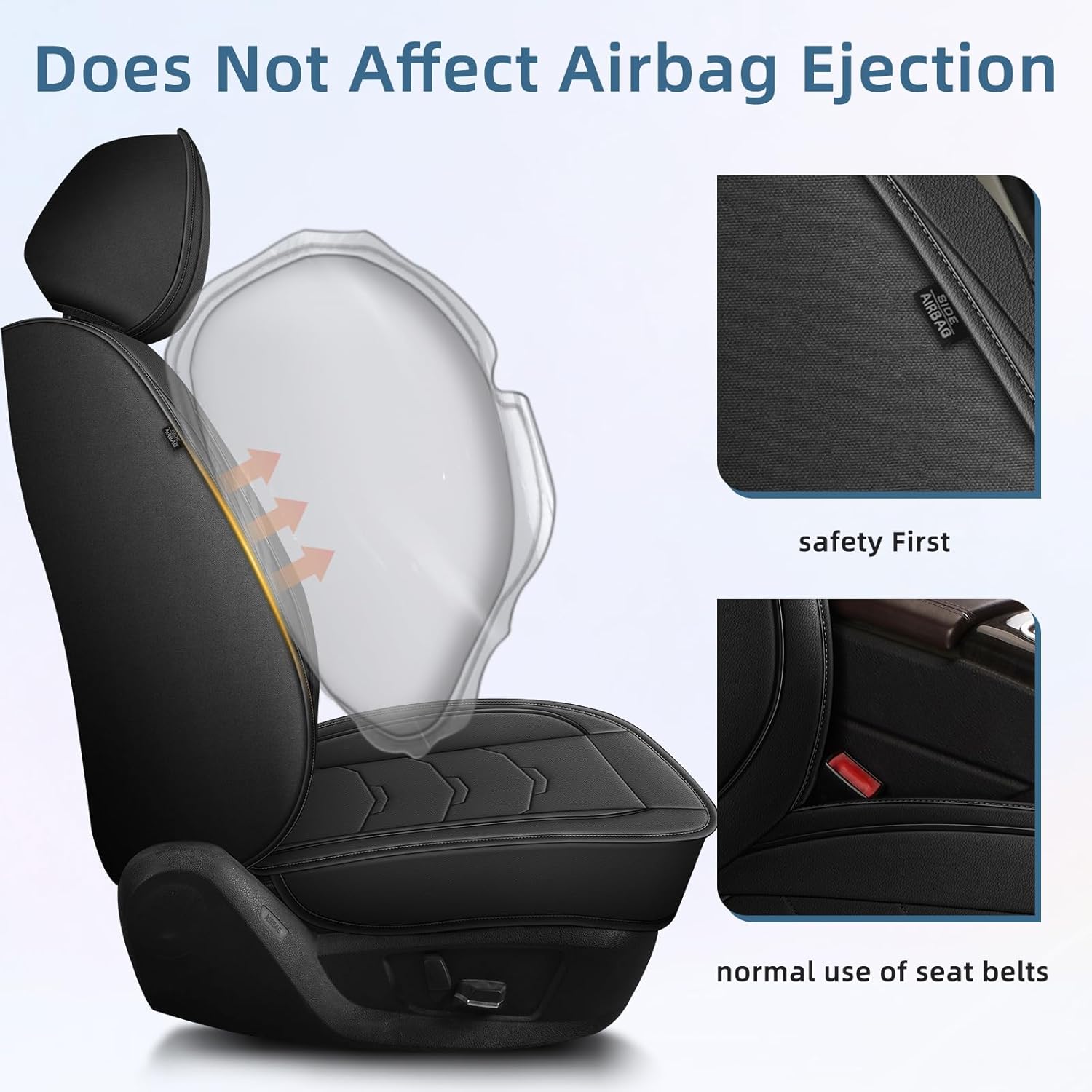 Car Seat Covers Fit for Nissan Rogue 2010-2024 2025 2026 Front Set Luxury Leather Seat Cushion Waterproof Automotive Seat Protectors(2 Seat,Black)
