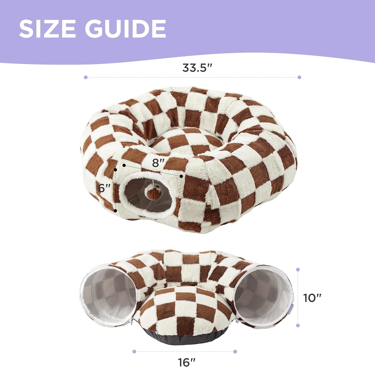 ERNAN Tubo Plegable Mascotas,Túnel para Gatos con 2 Formas,Cama para Túnel para Mascota, Conejos, Gatos y Perros, Interiores y Exteriores (Kaki)