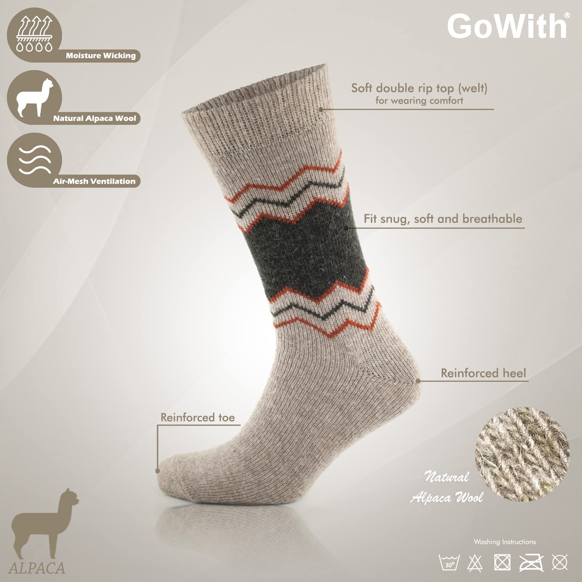 GoWith Calze in Lana (Pacco da 2) Unisex-Adulto
