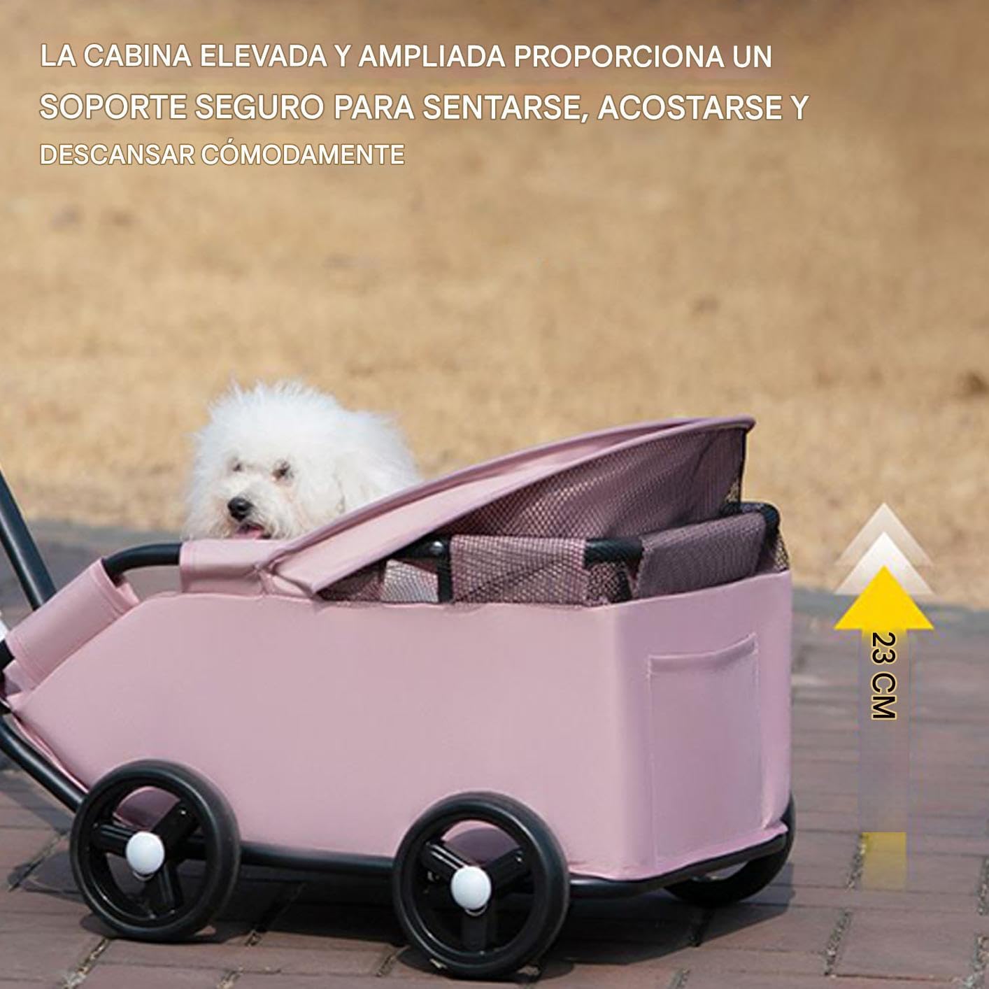 Coche para Perros | Coche para Gatos Plegable - Accesorios De Transporte Exterior Para Viajes Y Paseos - para Viajes, Paseos, Compras, Playa, Parque y Visitas al Veterinario