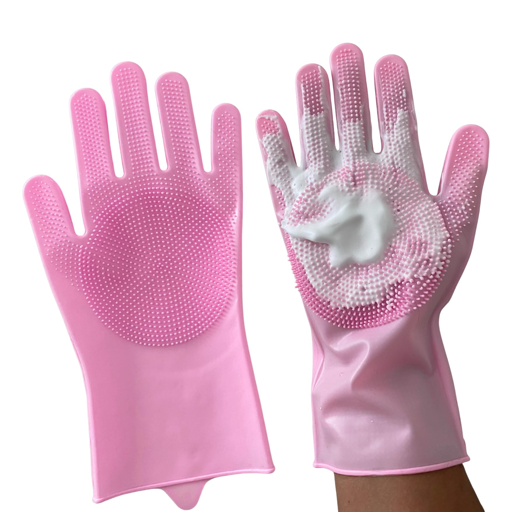 Grooming Gloves for Cats &amp; Dogs - Pet Hair Removal Glove, Silicone Brush for Dog or Cat Washing, Puppy Bath Supplies for Shedding Cleaning Bathing &amp; Massage, Fur Remover Mitt, Shower Shampoo Scrub