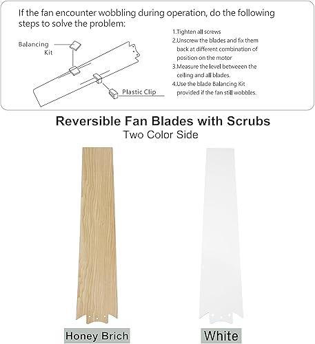 Miniatura 3 de Ventiladores de techo de 52 pulgadas con control remoto de luces ventilador de techo blanco empotrado para dormitorio, ventilador de techo