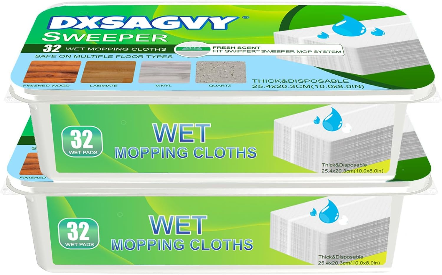 Upgraded Wet Mop Pads for Swiffer Sweeper Wet Mopping Cloths Refills,64 Count