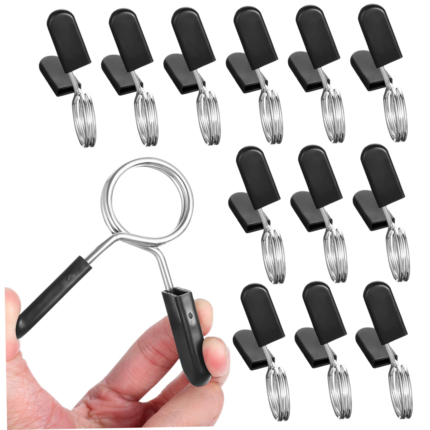 Toddmomy Barbell Clip Set 12 Pcs Spring Buckle Weight Lifting Clips with Rotating Lock