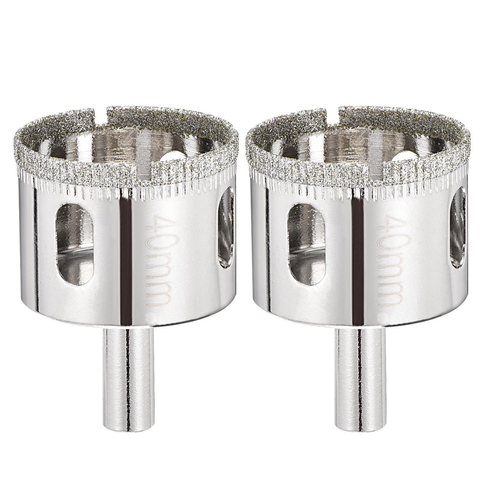 PATIKIL 2pcs 1-9/16" (40mm) Diamond Hole Saw, Glass Diamond Hole Cutters Hollow Core Drill Bits for Fiberglass, Tile, Porcelain, Ceramic