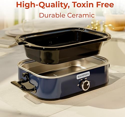 Miniatura 4 de MAGNIFIQUE - Olla de cocción lenta de 4 cuartos de galón con cazuela ajuste de calor digital, electrodoméstico pequeño de cocina perfecto para cenas