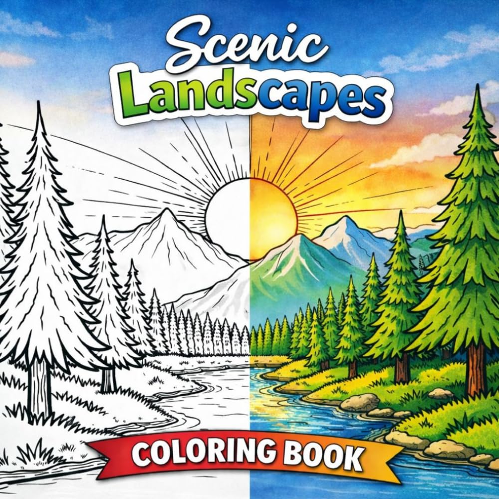 SCENIC LANDSCAPES: COLORING BOOK