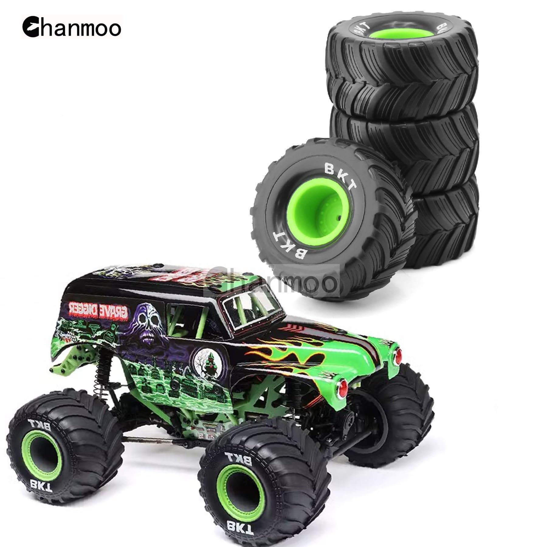 Amazon | Chanmoo 1/18 RC モンスタートラックタイヤとハード