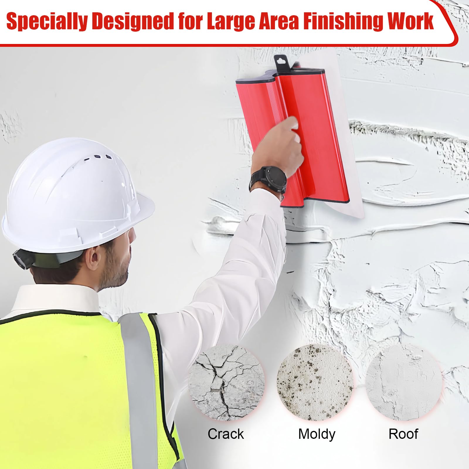 GAESHOW 25 cm + 40 cm Acier Inoxydable Couteau a Enduire, Spatule Enduit Set, Lame D'écrémage, pour Construction de Cloisons Sèches et Décoration Murale