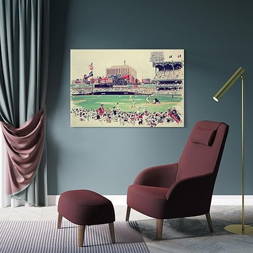 Miniatura 4 de Póster de pintura abstracta del estadio de los Yankees de Nueva York, pinturas artísticas de pared, lienzo, decoración de pared, decoración del