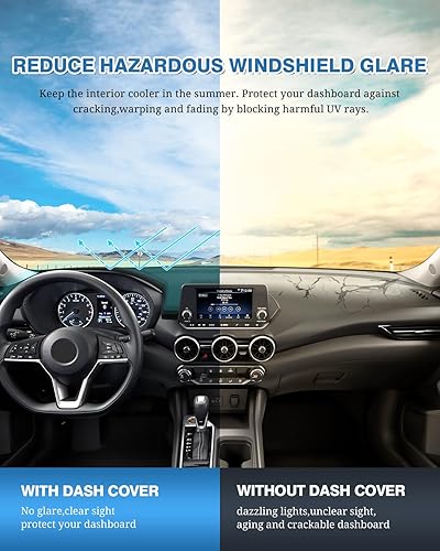 Miniatura 115 de FIILINES - Cubierta para tablero, accesorio para tablero de malla antideslizante, parasol sin reflejos y protector compatible con Toyota RAV4