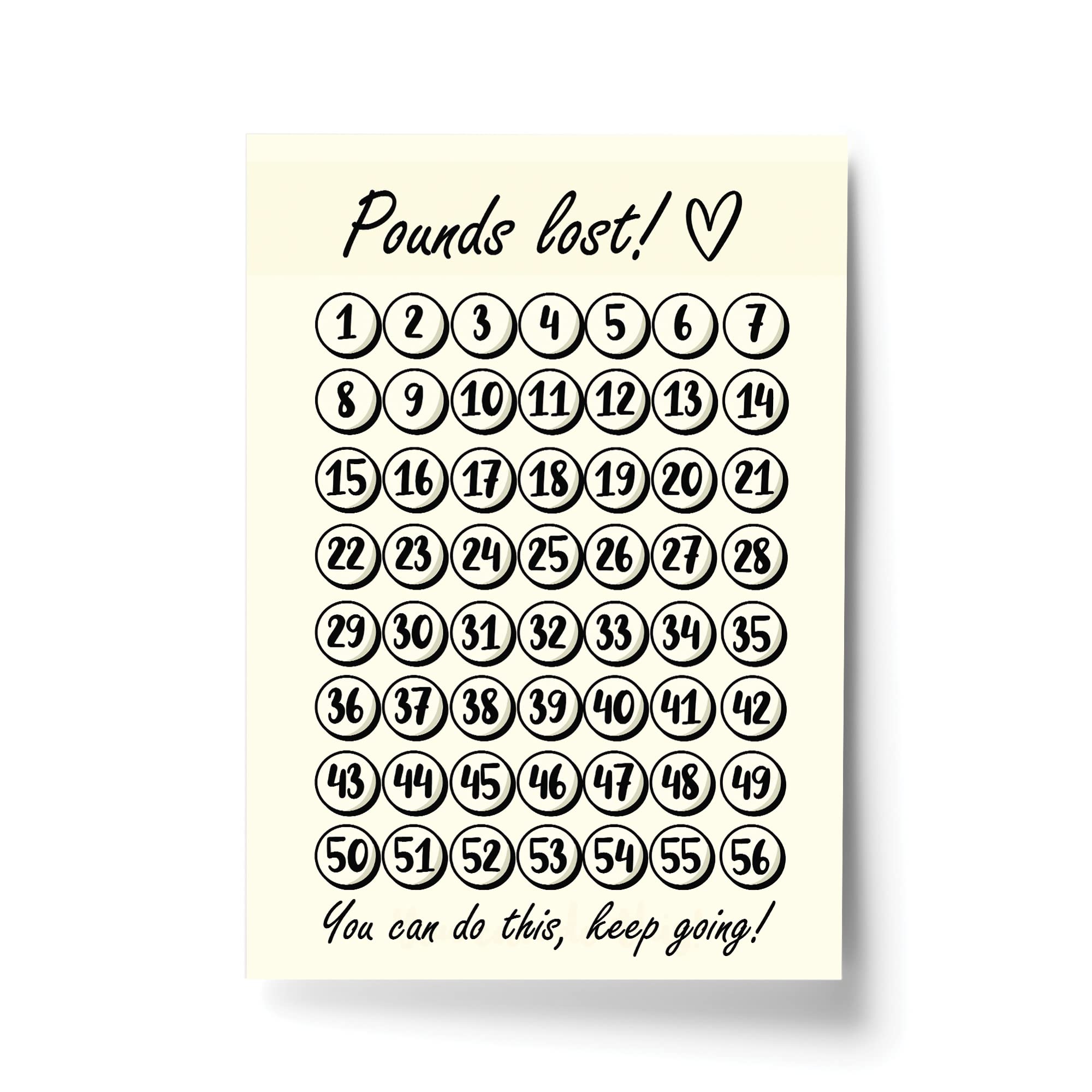 RED OCEAN Weight Loss Chart A4 POUNDS LOST Diet Journey Goal Weight Tracker Mark Chart Friendship Gift For Men Women