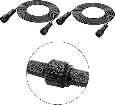 2Pin Extension Cable 10FT, IP68 Waterproof Extension Lead Extension Cord for Outdoor Solar String Lights, Indoor String Lights - 2Pack