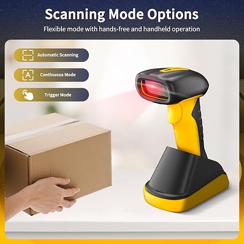 Miniatura 4 de NetumScan Escáner de código de barras QR Bluetooth industrial, IP67 impermeable y 7M a prueba de caídas, 2600 mAh inalámbrico 1D 2D escáner de