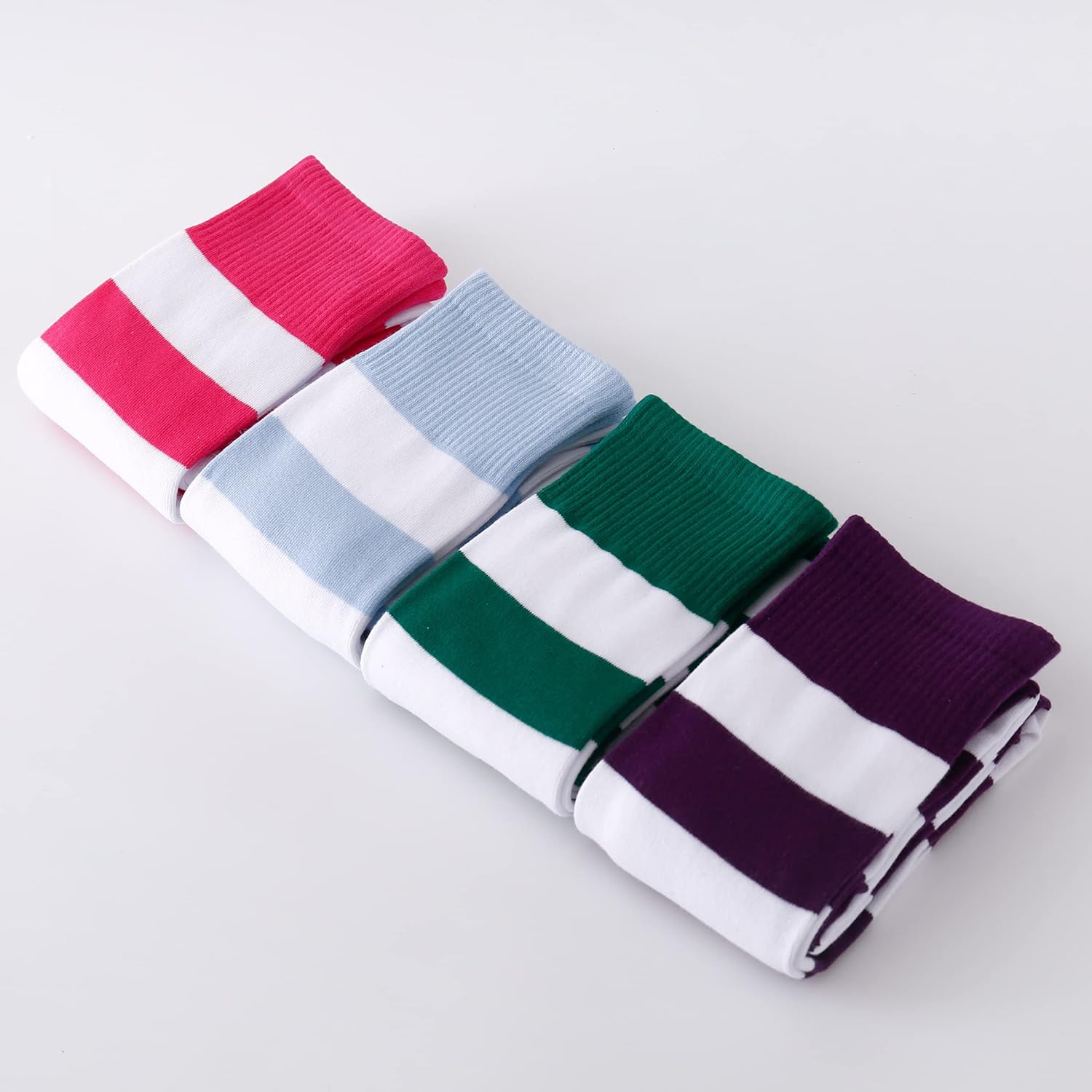 Kayhoma Extra Long Cotton Stripe Thigh High Socks Over the Knee High Socks - Image 6