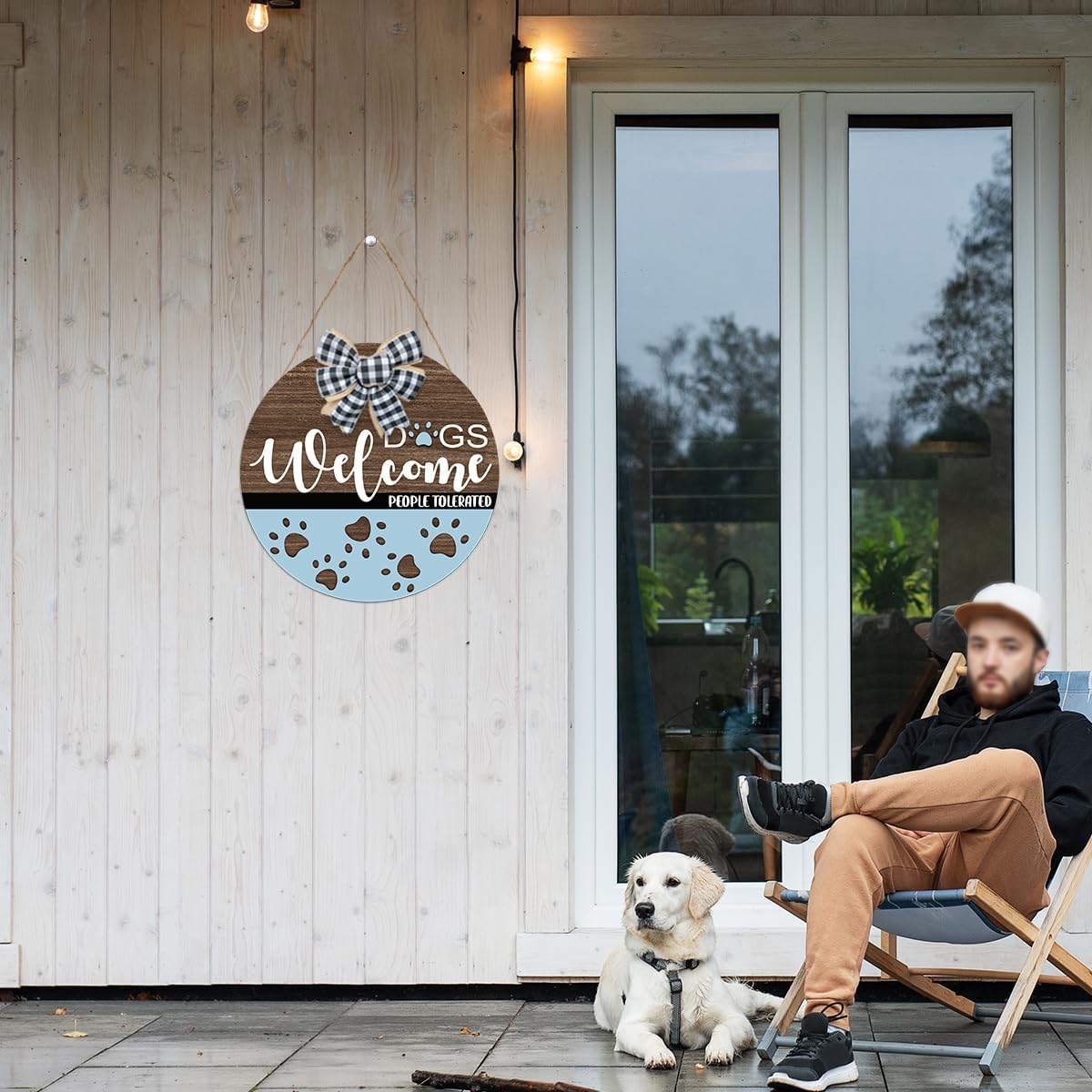 Dogs Welcome People Tolerated Sign Wood Plaque for Front Door Decor,Dog Welcome Sign for Front Door - Image 5