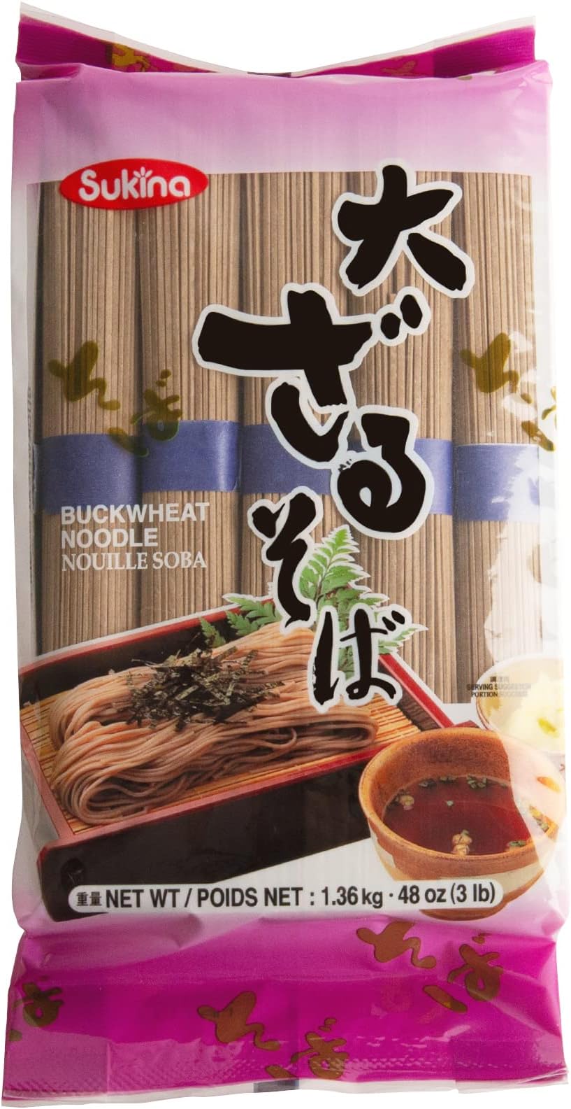 Soba Noodles - Japanese Buckwheat Soba Noodles, Traditional Thin Texture with Earthy, Nutty Flavor - Organic Buckwheat Noodle for Stir-Fry, Soup & Cold Salad - 3 LB Bag