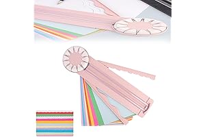Paper Craft Edge Cutter: Rotary Paper Cutter with Multiple Cutting Shapes (Pink)