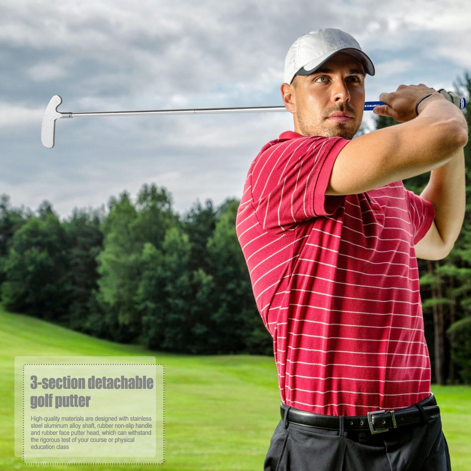 Putter de golf ajustable desmontable doble cara diestros zurdos aleación plegable