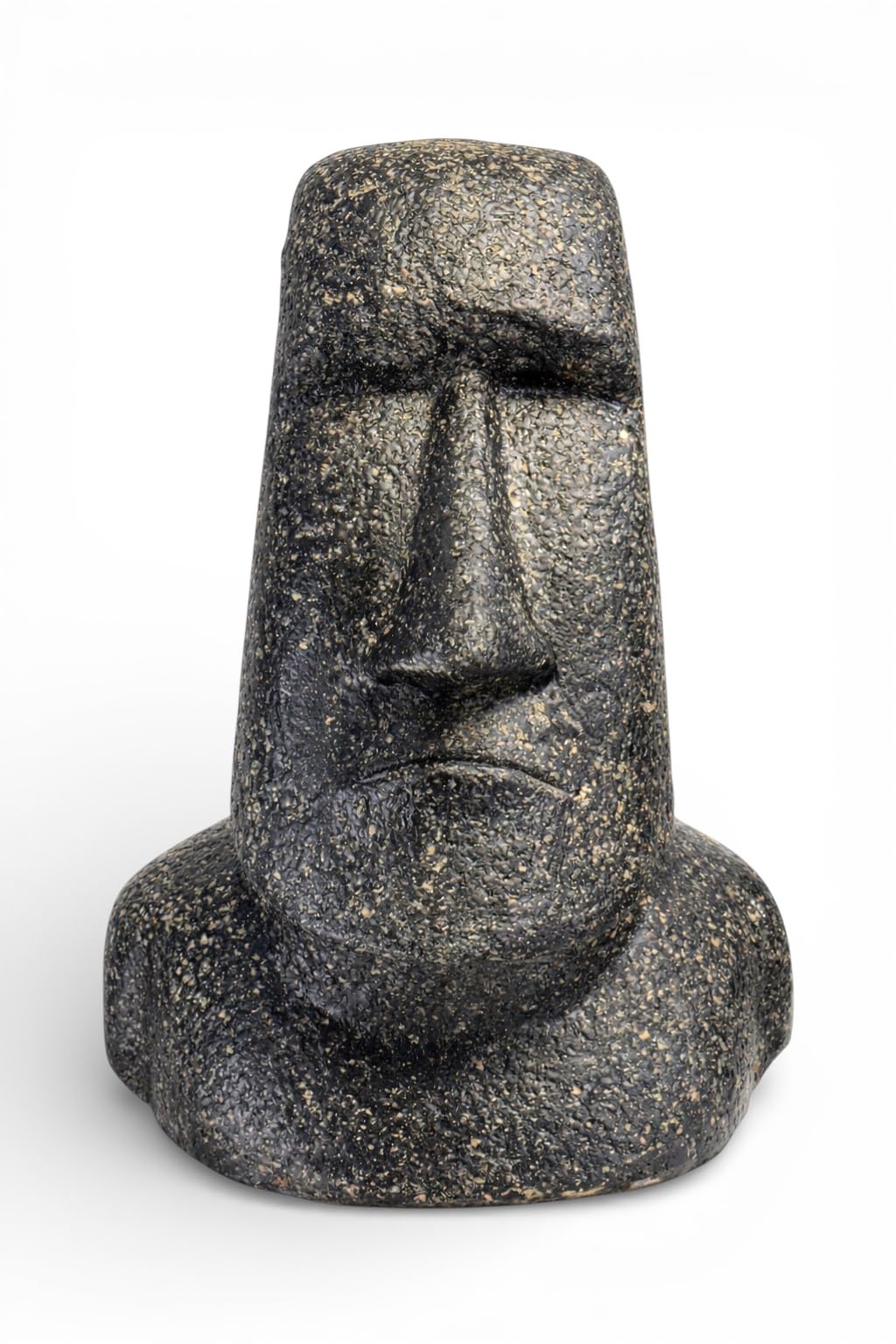 Moai Testa Statua – Scultura decorativa da giardino – Resistente alle intemperie – Rapa-NUI – Figura dell'isola di Pasqua in fibra di vetro grigio – 40 x 30 x 20 cm