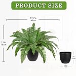 Hollyone Plante artificielle en pot pour l'extérieur & Faux intérieurs Boston Fausse usine de Bush Fern en pot pour jardin ferme Windowsill bureau salon décoration décoration maison
