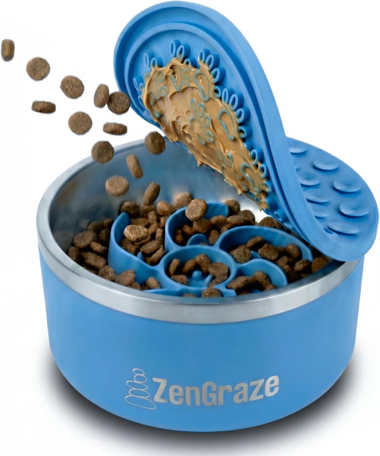 Premium Slow Feeder Dog Bowl with Lick Mat Lid & Accessories