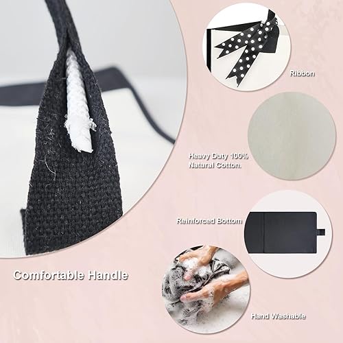 Miniatura 5 de BeeGreen Bolsa de lona con inicial con bolsa de maquillaje, regalos personalizados para mujeres, amigas, profesoras y madres, negro y blanco, Letra A