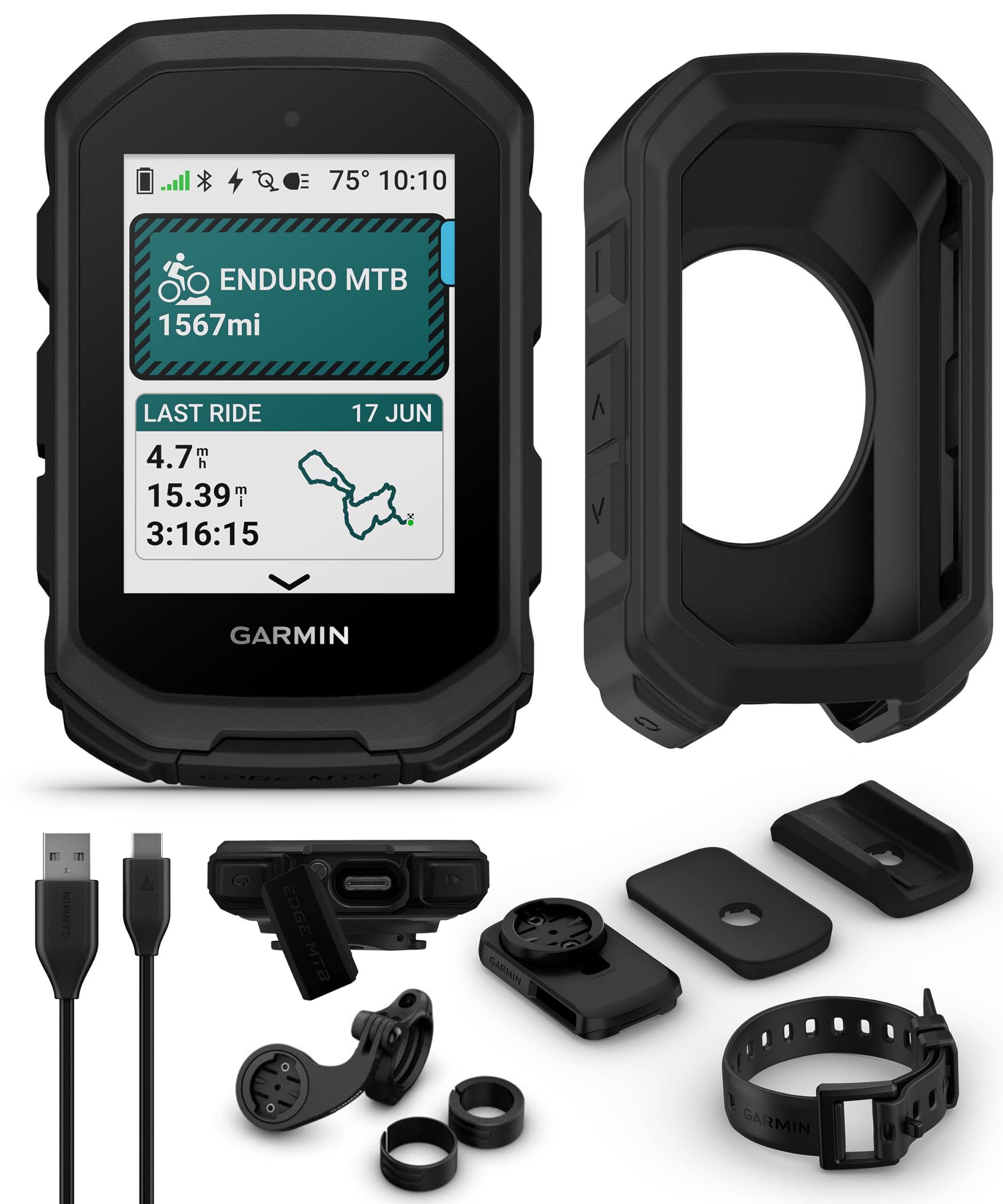 Garmin Edge MTB Rugged GPS Bike Computer Case Bundle